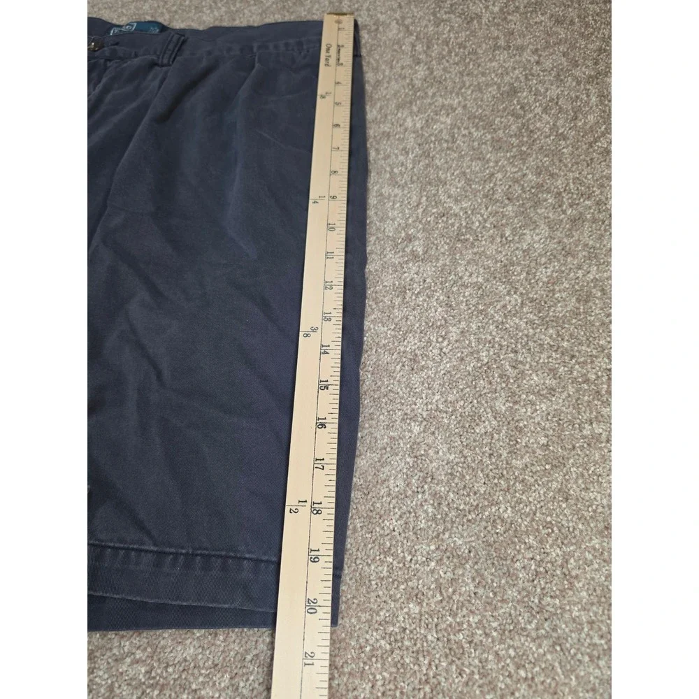 Polo Ralph Lauren Tyler Short Mens 42‎ Navy Blue Pleated Cotton Chino Shorts
